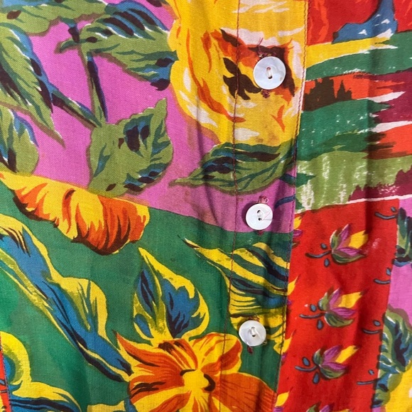 Vintage 80s/90s Bila women midi patchwork button front dress size 1X - Picture 3 of 5